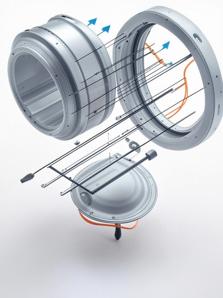 Ford Mustang Mach-E CV Joint and Half-Shaft Shudder technical blueprint illustration for Las Vegas repair service - detailed component schematic with orange accent highlights