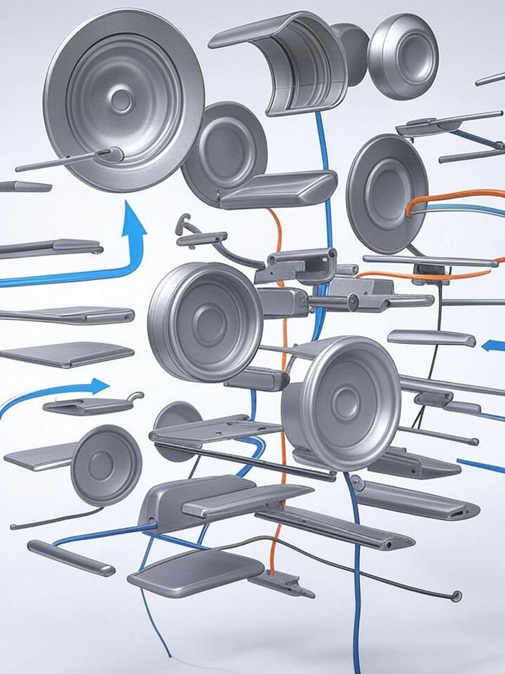 Tesla Model S CV Joint and Half-Shaft Shudder technical blueprint illustration for Los Angeles repair service - detailed component schematic with orange accent highlights