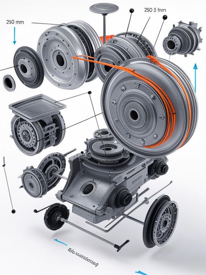 Tesla Model S Door Handle Motor Failure technical blueprint illustration for Los Angeles repair service - detailed component schematic with orange accent highlights
