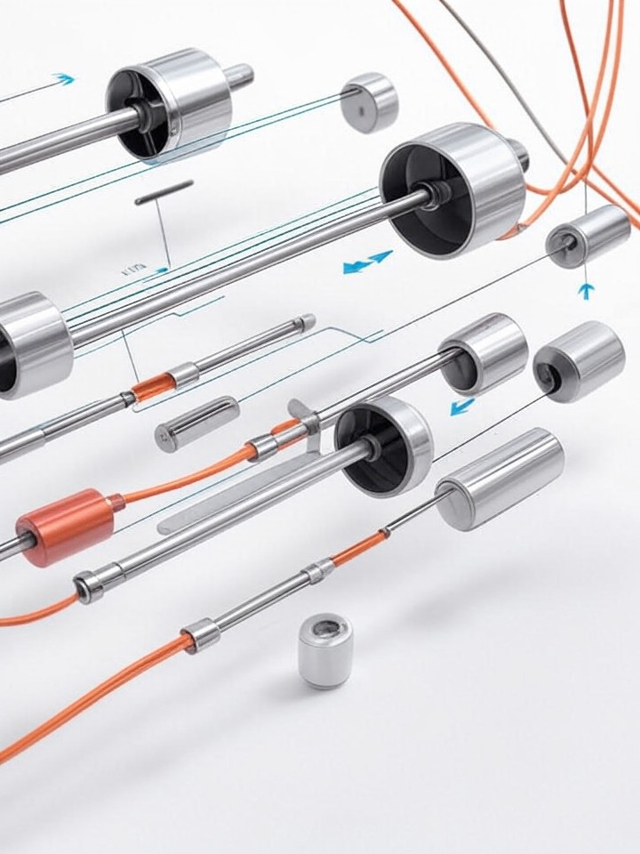 Tesla Model S High Voltage Cable Corrosion technical blueprint illustration for Los Angeles repair service - detailed component schematic with orange accent highlights